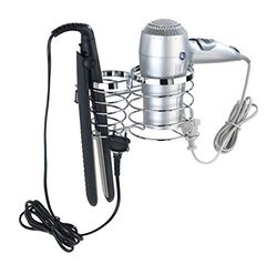 Wenko Soporte de para secador y Plancha de Pelo Premium Acero INOX, Acero Inoxidable, 20 x 12 x 12 cm, Brillante