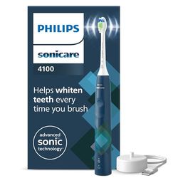Philips Sonicare 4100 Electric Toothbrush, spazzolino sonico con due modalità, sensore di pressione e timer, Malibu Blue Prismatic, modello HX3689/42