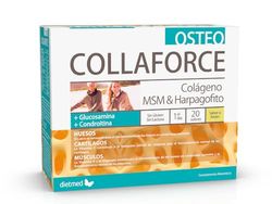 Dietmed | Collaforce Osteo - 20 Sobres | Colágeno, MSM & Harpagofito | Glucosamina y Condroitina | Sabor a limón | 1 al día