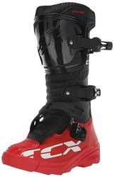 TCX - Comp Kid, Children's Motocross Boots, Microfibre Upper, 3 Buckles Polyurethane Closure with Micrometric Adjustment and Velcro, Black/Red