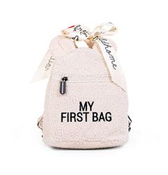 CHILDHOME, babyryggsäck, skola, dagis, plantskola, två fack, kapacitet för lunchväska/flaska, avtagbar säkerhetsslinga, vattenavvisande, My First Bag, White Teddy