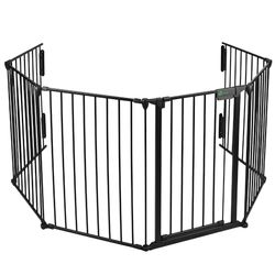 VOUNOT® Barrera de Seguridad para Perros, Reja de Protección para Chimenea 3.6 m Preensamblada, Negro