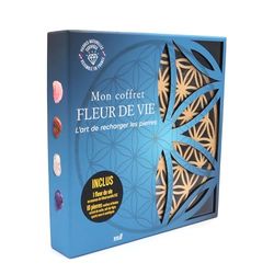 Mon coffret Fleur de vie - L'art de recharger les pierres: Un livre d'initiation, 10 pierres roulées et brutes et une fleur de vie en essence de tilleul