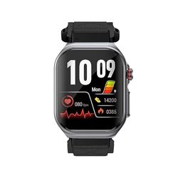 Knauermann VALDUS Pro 3 Fan Edition Angulaire (2025) Gris, Montre sanitaire, smartwatch avec Fonction téléphonique, ECG Plus HRV et Fonction SOS, BT Bluetooth, apnée du Sommeil, Velcro Noir, 14-24,