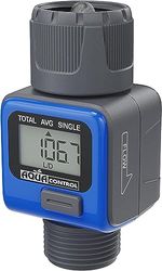Débitmètre numérique pour robinet ou tuyau. Filetage 3/4" Mesurez ce que vous dépensez et économisez l'eau lorsque vous arrosez vos plantes. Avec plusieurs fonctions, pile bouton incluse.