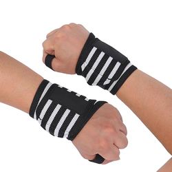 Endless Stretchable Wristband Strap Thumb Loop | Black | Material: Nylon-Polyester | For Weightlifting, Powerlifting, Bodybuilding, Strength Training & Crossfit | Free Size | For Unisex | Pack of 2