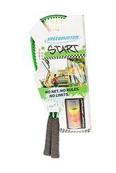 Speedminton Start-Original Speed Badminton/Crossminton Starter Set inklusive 2 Speeder, unissexo adulto, verde/azul/preto, tamanho único