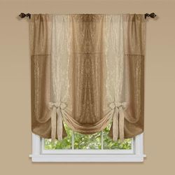 Achim Home Furnishings Ombre Tie up Shade Window Curtain Amarre Suave para Ventanas, Poliéster, Arenisca, 50" W x 63" L (Pack of 1)