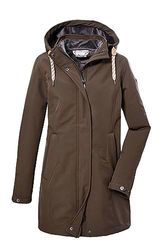 G.I.G.A. DX Dames Softshell parka/outdoorjas met capuchon GW 19 WMN SFTSHLL PRK, green anthracite, 40, 39842-000