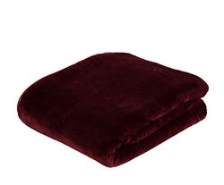 Gözze - Manta de sala de estar sensação caxemira premium, 500 g/m², 220 x 240 cm - bordô