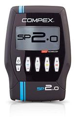 Compex Sp 2.0 Elettrostimolatore, Nero con Banda Azzurra & Motor Point Penna, Argento, Standard
