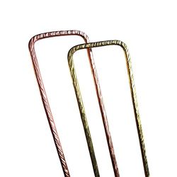 FineMetalDust - Forcina geometrica per capelli in ottone o rame - Accessori per capelli da donna - Forcine per capelli lunghi