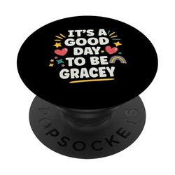GRACEY - Nombre personalizado retro para niñas PopSockets PopGrip Adhesivo