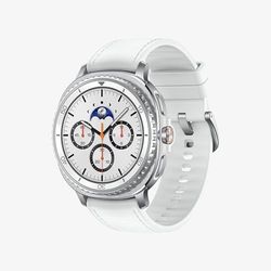 Samsung Galaxy Watch8 Classic 46mm, Bluetooth, Correa Híbrida, Smartwatch con Diseño con Bisel Giratorio, Garantía 3 Años + 1 año Extra, Blanco (Versión Española)