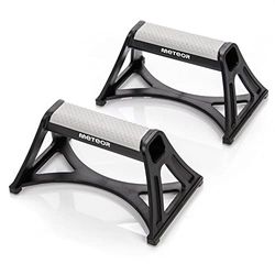 meteor Push-up Bar Soporte Flexiones Equipo Deportivo - Manijas Soportes para Entrenamiento Ejercicios Fitness Calisténica Culturismo Gimnasio Paralelas Antideslizantes para Hombre Mujer (Negro)