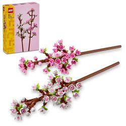 LEGO Botanicals Fiori di Ciliegio Giocattolo - Set da Costruire di Fiori Finti - Decorazione Floreale da Casa o da Scrivania - Regalo a Tema Natura per Bambine e Ragazze Adolescenti da 8 Anni - 40725