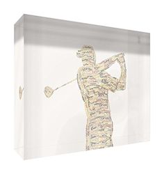 Feel Good Art GOLFA5BLK-10IT - Token Decorativo de acrílico, Pulido de Diamante con diseño Moderno tipográfico, Multicolor, Grande (14,8 x 21 x 2 cm)