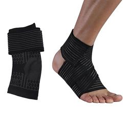 Endless Slip-in Ankle Support Brace - Pack of 2 | Support for Gym, Sports, Exercise, Workout, Cycling Activities | For Men & Women | Color: Black | Material: Neoprene & Polyester