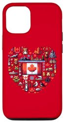 Carcasa para iPhone 15 Vintage Histórico Canadá Símbolos Hoja De Arce Para Canadiense