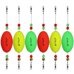 Dovesun Visdobbers Popping Cork Gewogen Visdobbers Vissen Kurken Popping Kurken voor Zoutwater Zoetwater B-Ovaal-Drijfvermogen 30g-6pcs