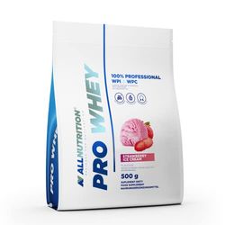 ALLNUTRITION Pro Whey Protein Powder with Branched Amino Acids - Whey Protein Concentrate & Whey Protein Isolate - Pre Workout Powder - Low Calorie Protein Powder - 500g - Strawberry Ice Cream