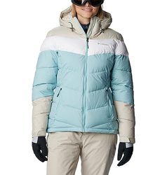 Columbia Abbott Peak Insulated Jacket, Giacca Da Sci Donna, Aqua Haze/Dark Stone/White, Taglia S