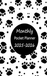 Pocket Planner 2025-2026: Two Year From January 2025 To December 2026 With Holidays | Small Size 4 x 6.5 | Paw Dog Design