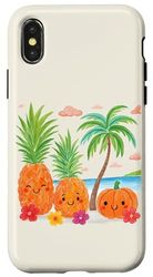 Summerween Pineapple Hibiscus Pumpkin Beach Holiday Case for iPhone X/XS