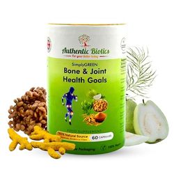 Authentic Biotics Vegan Joint Supplements for Men & Women| 60 Capsules of Calcium Magnesium Zinc & Vitamin D | Multivitamin with Turmeric for Joints, Bones & Cartilage - Support Mobility & Flexibility