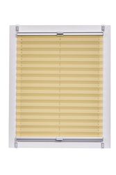 SunL Ines Plissettato Made in Germany, Luce del Giorno, Crepes Uni Klemmfix, Argento Grigio Schiene, 95 X 150, Tessuto, Giallo, 95 x 2.3 x 150 cm