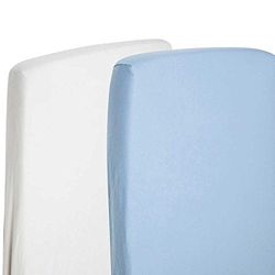 2 x hoeslaken compatibel met snuzpod nachtkastje kinderbed 100% katoen – wit/blue-by for-Your-Little –