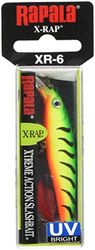 Rapala, 5 m x Rap-Material perfil 3D, Teaser penas e brilho - isca de pesca de água doce - profundidade de natação 0,9-1,5 m - 8 cm/7 g-Feito na Estónia-Firetiger UV, unissexo adulto, 80 mm (7,0 g)