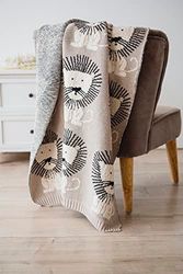 KAISER 65211 LION Couverture de bébé en tricot, 100% coton bio (kbA),coloris stone-natural-black