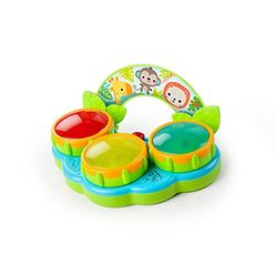 Bright Starts Safari Beats Juguete Musical Tambor con Luces, Edades 3 Meses +