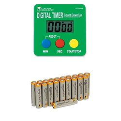 Learning Resources Digital Timer Count Down/Up with Amazon Basics Batteries