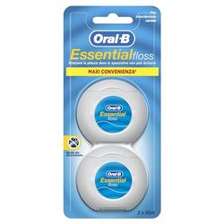 Oral-B Filo Interdentale Essential 50m x12, Sapore Menta. 1 Confezione di Filo Interdentale