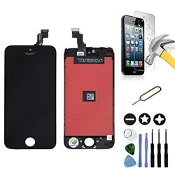 Mobilevie Pantalla LCD Retina + Pantalla Táctil En Chasis para iPhone 5C Negro+Herramientas