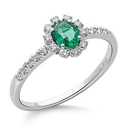 Orphelia ring 18 karat vitt guld RD-3928, 56, colore: Emerald, cod. RD-3928/EM/56