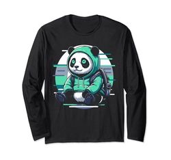 Panda Alieno UFO Panda extraterrestre Maglia a Manica