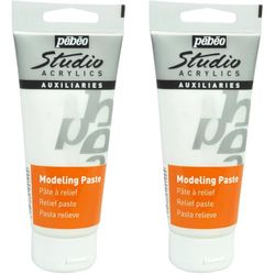 PEBEO 524128 Studio Acrylics Auxiliaries - Modelling Paste 100ml tube,White (Pack of 2)