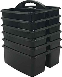 Teacher Created Resources Black Plastic Storage Caddies - 6 Pack