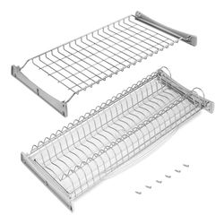 Emuca - Scolapiatti Suprastar per modulo, 800mm, Verniciato alluminio, Acciaio