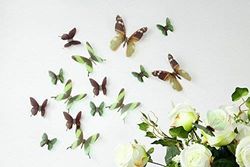 WALPLUS Streak Butterfly Green Wall Stickers, Vinyl, Multi-Colour, 10 x 10 x 3 cm