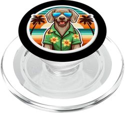 Dueño de perro Weimaraner Summer Vibes Vacaciones Tropical Holiday PopSockets PopGrip para MagSafe