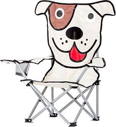 C.A.O. - Fauteuil Pliant Enfant en Tube Acier - Toile Polyester 600D - Chien - Longueur 33 cm - Largeur 33cm - Hauteur H63 cm - Assise H22 cm