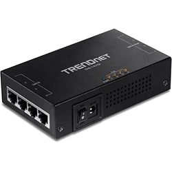 TRENDnet 65 W Gigabit PoE+-injektor, TPE-147GI, 4 x Gigabit-portar (Data i), 4 x gigabit PoE-portar (Data + PoE-ut), Multi-Port PoE+-injektor upp till 100 m (330 fot), lägg till PoE+ ström till