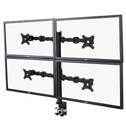 Ergosolid Soporte de Mesa Ajustable Profesional para 4 monitores de PC de 10-30 Pulgadas (25-76 cm en Diagonal) con VESA MAX de 100 x 100 mm, hasta 4 x 10 kg
