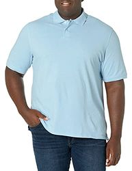 Amazon Essentials Camisola polo de algodão com corte regular (disponível em tamanhos grandes e grandes especiais) para homem, azul claro, L