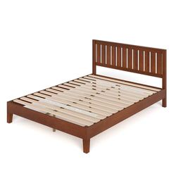 Zinus Curtis Essential Upholstered Platform Bed Frame, Wood, Double