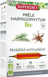 SUPERDIET – PRÊLE HARPAGOPHYTUM BIO – Mobilité articulaire – Phytothérapie – Fabrication Française – 20 ampoule de 15 ml